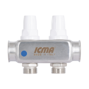 Колектор Icma № К073 з витратомірами (нерж.) 1" х 3/4" на 2 виходи №6