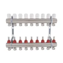 Коллектор латунный с расходомерами и евроконусами Thermo Alliance Standart 1" на 9 выходов TAS235W9E купить в Украине