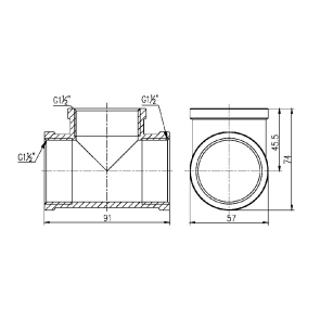 Тройник Thermo Alliance Forte 1" 1/2 ВВ SF36140 №2
