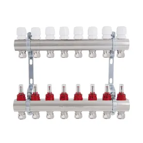 Коллектор латунный с расходомерами и евроконусами Thermo Alliance Standart 1" на 8 выходов TAS235W8E №2
