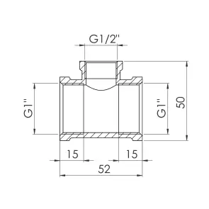 Трійник редукційний Thermo Alliance Forte 1"х1/2"х1" ВВ SF362251525 №5
