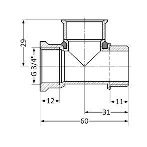 Тройник Thermo Alliance Standart 3/4" ВВЗ SD41320 №6