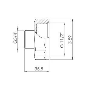 Перехід Thermo Alliance Forte 1" 1/2х3/4" ВЗ SF3604020 №2