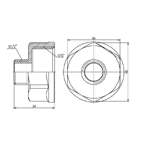 Перехід Thermo Alliance Forte 1" 1/4х1/2" ВЗ SF3603215 №6