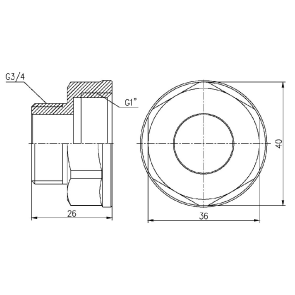 Перехід Thermo Alliance Forte 1"х3/4" ВЗ SF3602520 №2