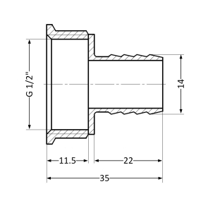 Штуцер Thermo Alliance Standart 14х1/2" ВР SD4261514 №5
