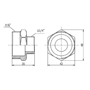 Ніпель редукційний Thermo Alliance Forte 1 1/4х3/4" SF3593220 №2