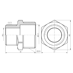 Ніпель редукційний Thermo Alliance Forte 3/4"х1/2" хром SF359H2015 №6
