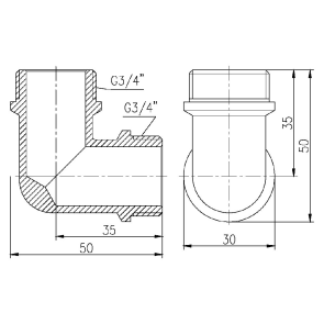 Угол Thermo Alliance Forte 3/4" ЗЗ SF37320 №5