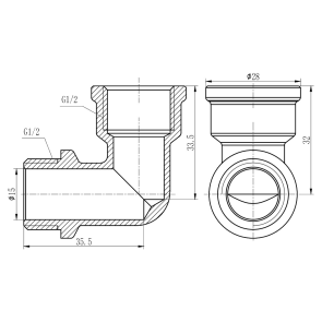 Угол Thermo Alliance Forte 1/2" ВЗ хром SF372H15 №2