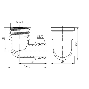 Кут редукційний Thermo Alliance Forte 3/4"х1/2" ВЗ SF3702015 №2
