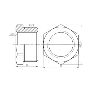 Футорка Thermo Alliance Forte 3/4"х1/2" ЗВ хром SF374H2015 №2