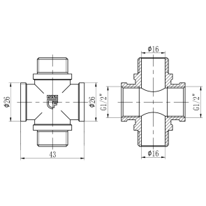 Крестовина Thermo Alliance Forte 1/2" ВЗ SF35515 №2