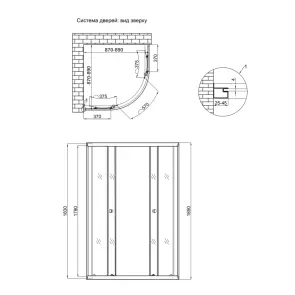 Душова кабіна Lidz Latwa SC90x90.SAT.LOW.DGR, скло темне тоноване 4 мм без піддона №11
