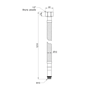 Гибкая подводка для воды Thermo Alliance Standart М10 120 см (пара) SD396W120 №2