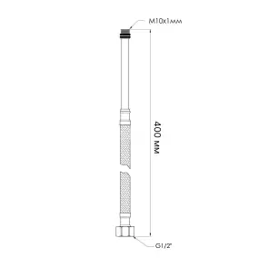 Шланг для подключения смесителя Thermo Alliance Standart (пара) 40 см NYLON M10x1/2"В длинная игла TAS386W40L №3