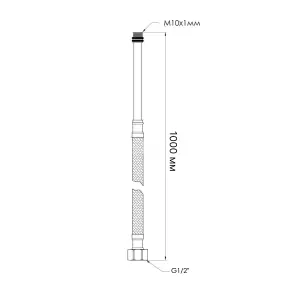 Шланг для підключення змішувача Thermo Alliance Standart (пара) 100 см NYLON M10x1/2"В довга ігла TAS386W100L №11