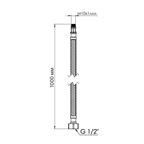 Шланг для подключения смесителя Thermo Alliance Standart (пара) 100 см NYLON M10x1/2"В TAS386W100 №3
