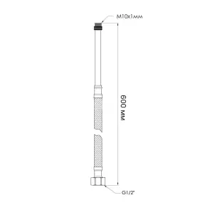 Шланг для подключения смесителя Thermo Alliance Standart (пара) 60 см NYLON M10x1/2"В длинная игла TAS386W60L №3