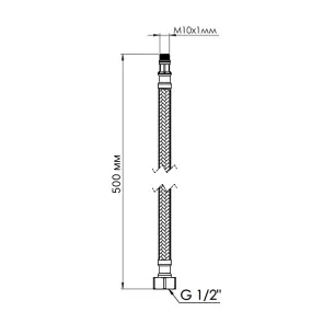 Шланг для подключения смесителя Thermo Alliance Standart (пара) 50 см NYLON M10x1/2"В TAS386W50 №2