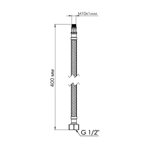 Шланг для подключения смесителя Thermo Alliance Standart (пара) 40 см NYLON M10x1/2"В TAS386W40 №9