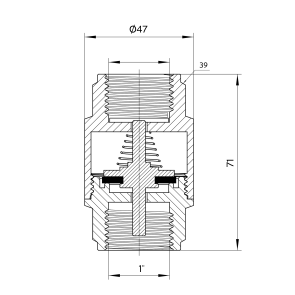 Обратный клапан Thermo Alliance Forte 1"ВВ никель с латунным штоком TAF240W25 №18