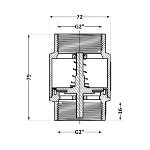 Зворотний клапан Thermo Alliance Standart 2"ВВ із латунним штоком TAS240W50 №5