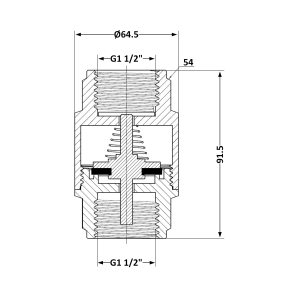 Зворотний клапан із латунним штоком Thermo Alliance Forte 1 1/2"ВВ нікель TAF240W40 №11