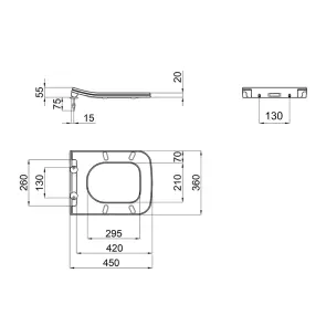Сидение для унитаза Qtap (Crow 520,640) с микролифтом Slim QT0599SC2170W №14