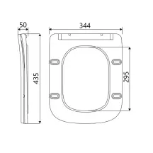 Сидение для унитаза (Tern 490) 435x344x50 мм, Matt Black, с микролифтом, Slim Duroplast, Quick Release QTSC179MB47354 Qtap