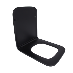 Сидение для унитаза (Gemini) 435x357x37 мм, Matt Black, с микролифтом, Slim Duroplast, Quick Release QT99HY2312MB Qtap №1