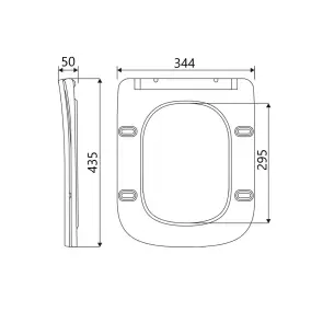 Сидіння для унітаза (Tern 490,520,610) 435x344x50 мм, White, з мікроліфтом, Slim Duroplast, Quick Release QTSC179W47353 Qtap №15