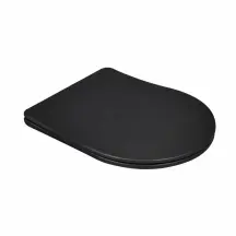 Сидение для унитаза Qtap (Robin 490) 425x363x50 мм, Matt Black, с микролифтом Slim Duroplast, Quick Release QTSC179MB48676