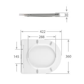 Qtap Сидение для унитаза (Jay 640, Swan 640) 422x360x30 мм, White, с микролифтом, Slim Duroplast, Quick Release QTSC179W48699 №6