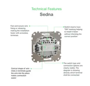 Одноклавишный выключатель 10А-250В, Белый, Sedna Design SDD111101 комплект 5 шт №3