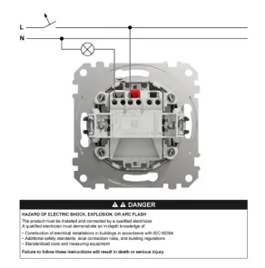 Одноклавишный выключатель 10А-250В, Белый, Sedna Design SDD111101 комплект 5 шт №6