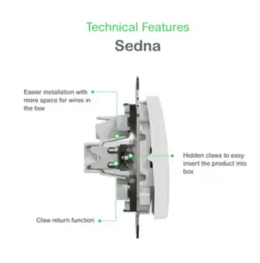 Одноклавишный выключатель 10А-250В, Белый, Sedna Design SDD111101 комплект 10 шт №7
