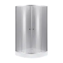 Lidz Набор: Душевая кабина Latwa SC90x90.SAT.LOW.DGR, полукруглая, стекло тонированное 4 мм + Душевой поддон Kapielka ST90x90x14