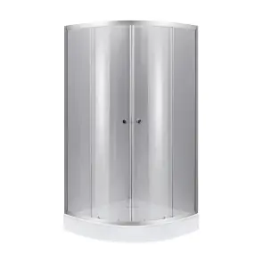 Lidz Набор: Душевая кабина Latwa SC90x90.SAT.LOW.DGR, полукруглая, стекло тонированное 4 мм + Душевой поддон Kapielka ST90x90x14 №1