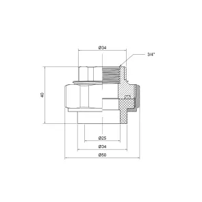 Згін "Американка" PPR Thermo Alliance 25х3/4" ВР №2