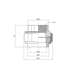 Згін "Американка" PPR Thermo Alliance 40х1" 1/4 ВР №2