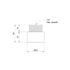 Удлинитель Thermo Alliance Standart 15х1/2" хром SD1301515 №2