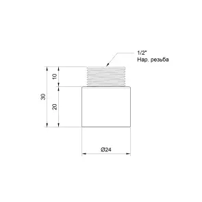 Подовжувач Thermo Alliance Standart 20х1/2" хром SD1301520 №8