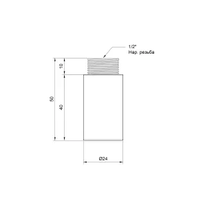 Удлинитель Thermo Alliance Standart 40х1/2" хром SD1301540 №2