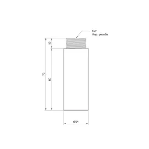 Удлинитель Thermo Alliance Standart 60х1/2" хром SD1301560 №2