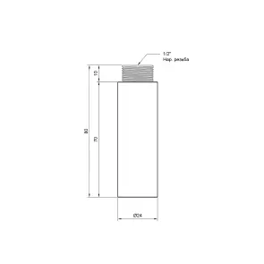 Подовжувач Thermo Alliance Standart 70х1/2" хром SD1301570 №2