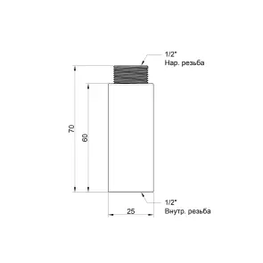 Подовжувач Icma 1/2", 60 мм №19 №4
