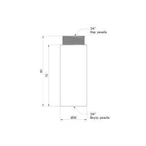 Подовжувач Thermo Alliance Standart 70х3/4" хром SD1302070 №2