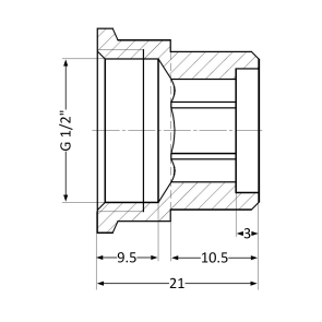 Удлинитель латунный Thermo Alliance Standart 1/2"ВЗ L=10 мм SD4221510 №6