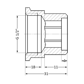 Удлинитель латунный Thermo Alliance Standart 1/2"ВЗ L=20 мм SD4221520 №6